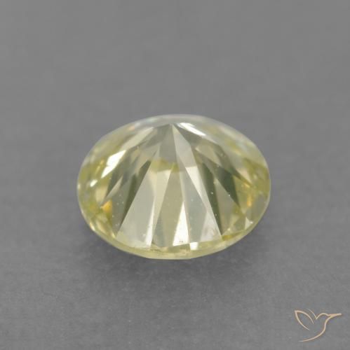 Diamante Amarelo claro médio Natural 0.17ct, Redondo, VS