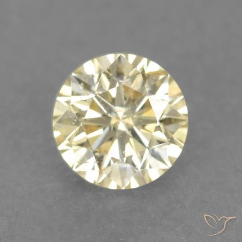 0.18ct Natural Luz amarela Diamante, Redondo, VS
