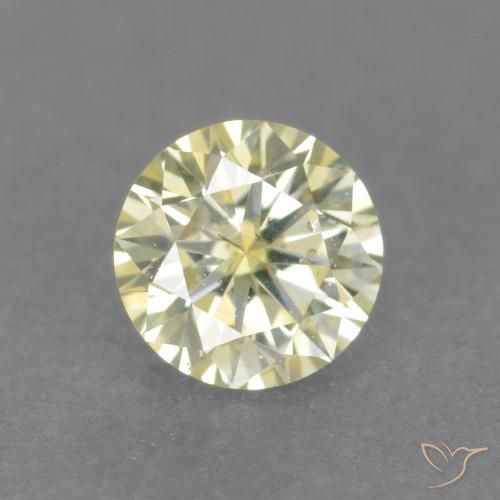 Diamante amarelo natural 0,18ct, corte redondo, VS