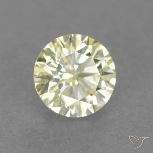 Diamante amarelo natural 0,18ct, corte redondo, VS