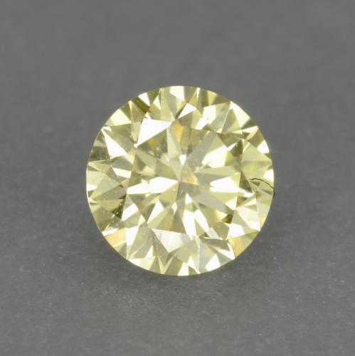 Diamante Limão amarelo Natural 0.15ct, Corte Redondo, VVS-VS