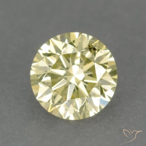 0.22ct Natural Limão amarelo Diamante, Redondo, VS
