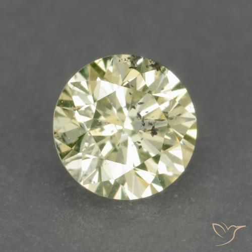 Diamante Amarelo claro médio Natural 0.17ct, Redondo, VS-SI