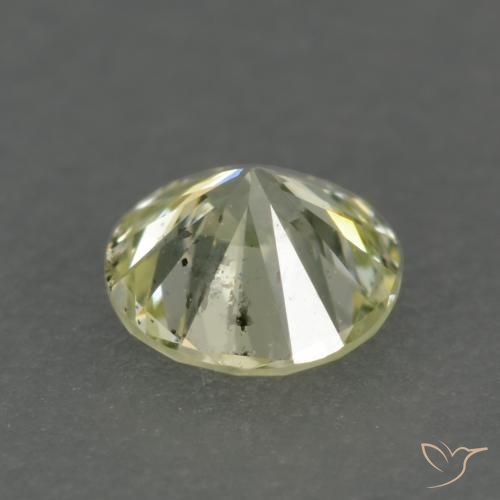 Diamante Amarelo claro médio Natural 0.17ct, Redondo, VS-SI