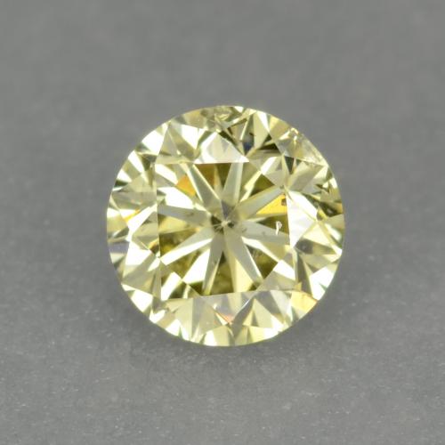 Diamante amarelo natural 0,18ct, corte redondo, VS-SI