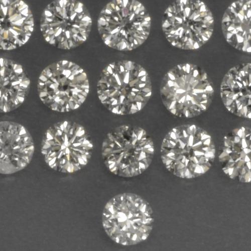 Pedras preciosas de diamante branco natural de 0,10 ct, corte redondo, VS