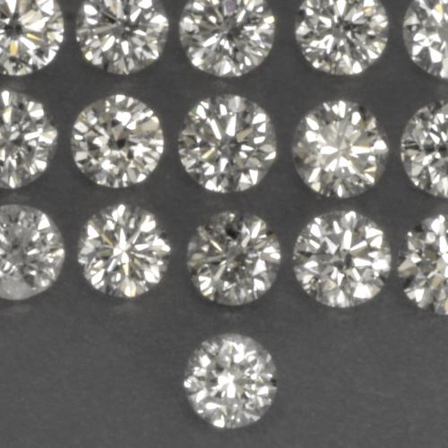 Pedras preciosas de diamante branco natural de 0,47 ct, corte redondo, VS