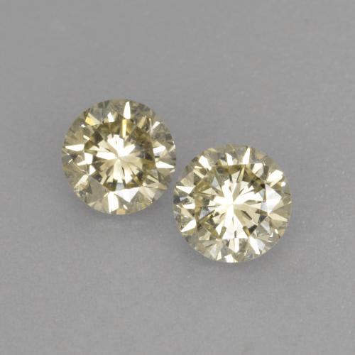 Pedras preciosas de diamante dourado natural de 0,41 ct, corte redondo, VS