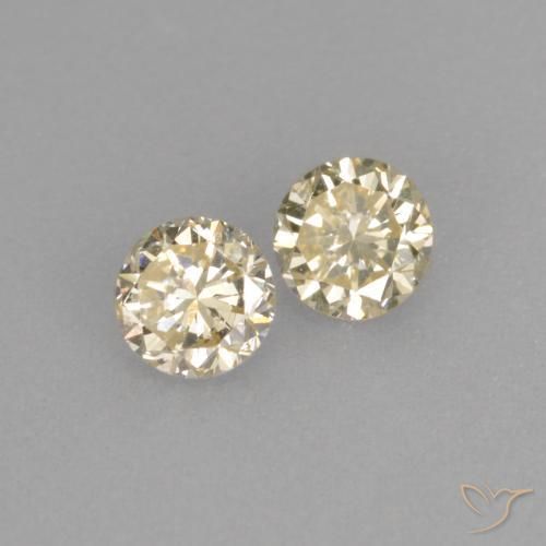 Pedras preciosas de diamante dourado natural de 0,31 ct, corte redondo, VVS-VS