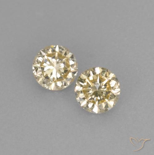 Pedras preciosas de diamante dourado natural de 0,31 ct, corte redondo, VVS-VS
