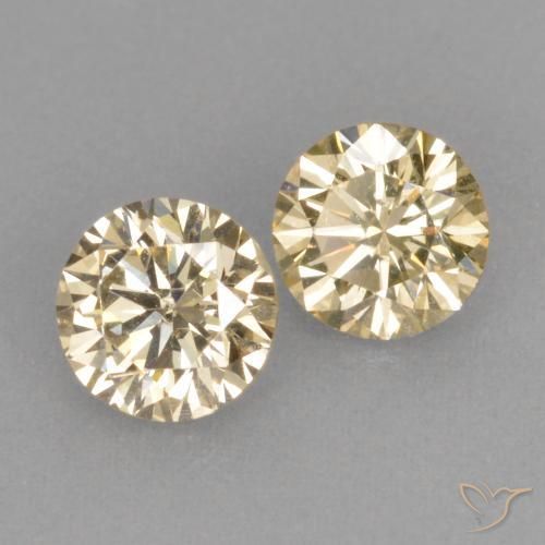 Pedras preciosas de Diamante Castanho Dourado Muito Claro natural de 0.51 ct, Redondo, VS