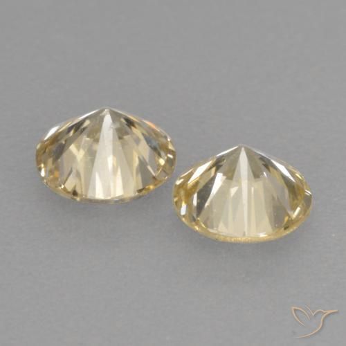 Pedras preciosas de Diamante Castanho Dourado Muito Claro natural de 0.51 ct, Redondo, VS