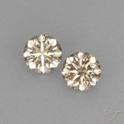 0.22ctw Natural Marrom dourado Diamante, Redondo, VVS-VS