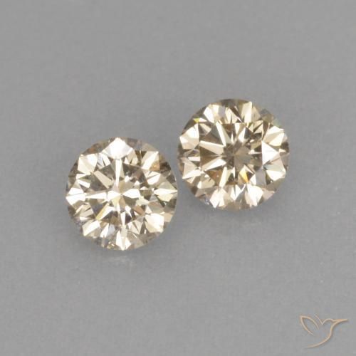Pedras preciosas de Diamante Marrom dourado natural de 0.22 ct, Redondo, VVS-VS