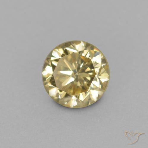 Diamante champanhe Natural 0.14ct, Redondo, VVS-VS