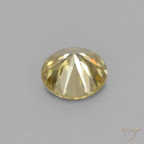 Diamante champanhe Natural 0.14ct, Redondo, VVS-VS
