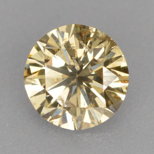 Diamante dourado natural 0,41ct, corte redondo, SI