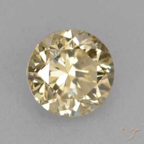 Diamante champanhe Natural 0.36ct, Redondo, VS-SI