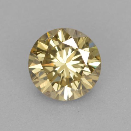Diamante dourado natural 0,31ct, corte redondo, VS