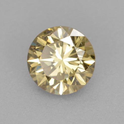Diamante dourado natural 0,31ct, corte redondo, VS