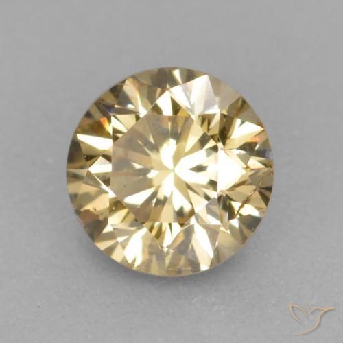 Diamante champanhe Natural 0.25ct, Redondo, VS
