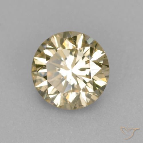Diamante champanhe Natural 0.36ct, Redondo, VS