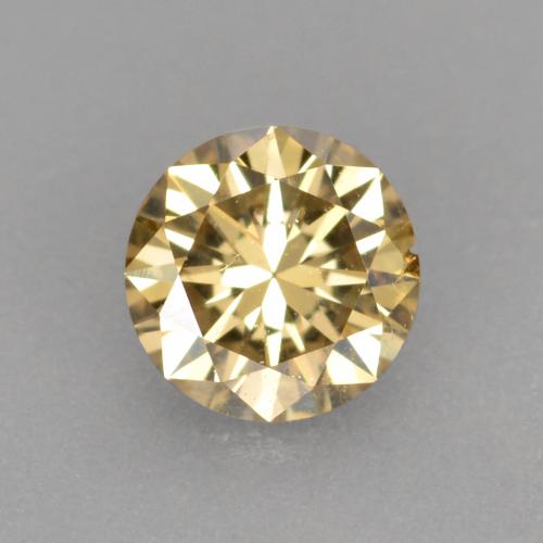 Diamante dourado natural 0,22ct, corte redondo, VS-SI