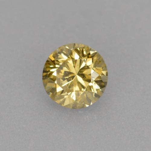 Diamante dourado natural 0,12ct, corte redondo, VS