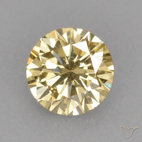 Diamante amarelo de 0,3 quilates, corte de diamante de 4,4 mm da Índia, Photo A