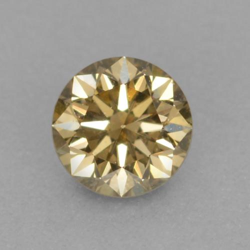Diamante marrom natural 0,12ct, corte redondo, VVS-VS