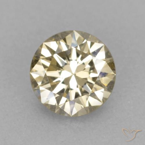 0.14ct Natural Conhaque Diamante, Redondo, VVS-VS