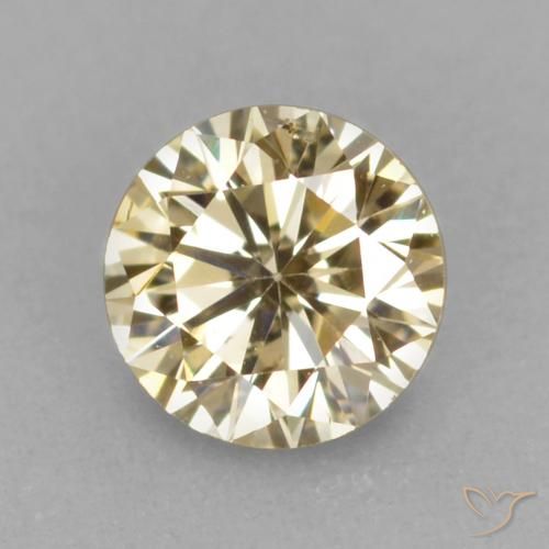 0.18ct Natural Conhaque Diamante, Redondo, VVS-VS