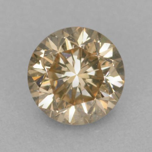 Diamante marrom natural 0,21ct, corte redondo, VVS-VS
