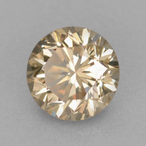 Diamante marrom natural 0,21ct, corte redondo, VVS-VS