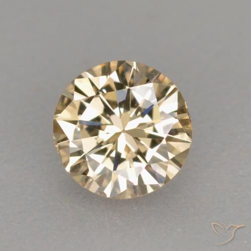 0.25ct Natural Castanho Dourado Muito Claro Diamante, Redondo, VS-SI