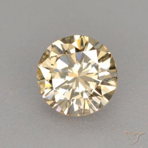 Diamante Castanho Dourado Muito Claro Natural 0.25ct, Redondo, VS-SI