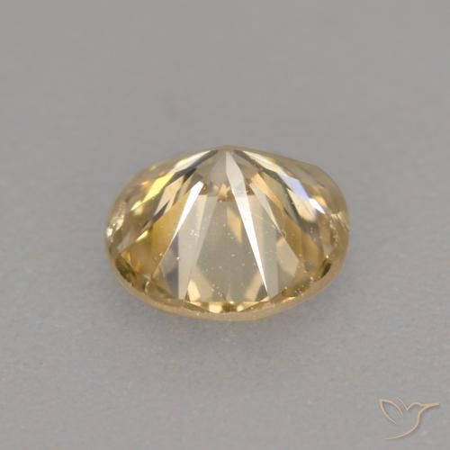 Diamante Castanho Dourado Muito Claro Natural 0.25ct, Redondo, VS-SI