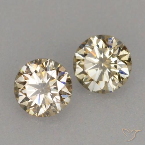 Pedras preciosas de Diamante Conhaque natural de 0.24 ct, Corte Redondo, VVS-VS