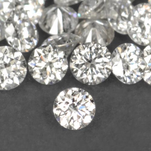 Pedras preciosas de diamante branco natural de 0,03 ct, corte redondo, VS-SI