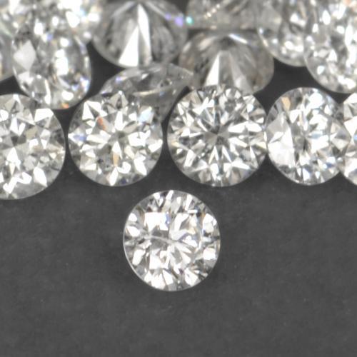 Pedras preciosas de diamante branco natural de 0,03 ct, corte redondo, VS-SI