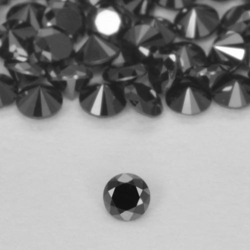 Diamante Preto Natural 0.02ct, Redondo, Opaco