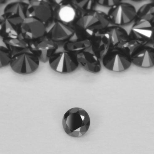 Diamante Preto Natural 0.02ct, Redondo, Opaco