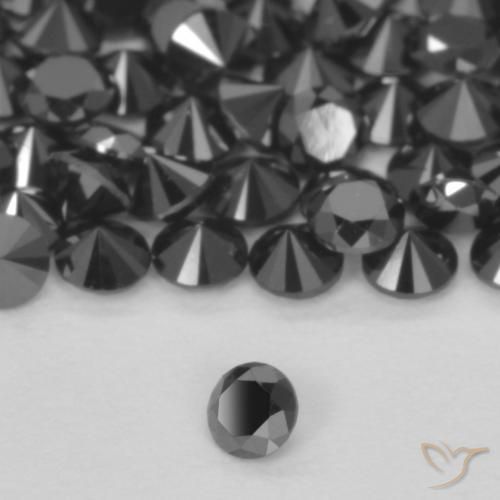 Diamante Preto Natural 0.04ct, Redondo, Opaco