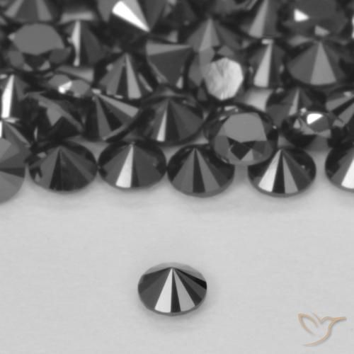 Diamante Preto Natural 0.04ct, Redondo, Opaco