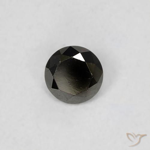 Diamante Preto Natural 0.09ct, Redondo, Opaco