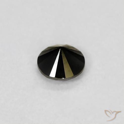 Diamante Preto Natural 0.09ct, Redondo, Opaco