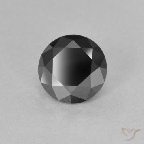 Diamante Preto Natural 0.85ct, Redondo, Opaco