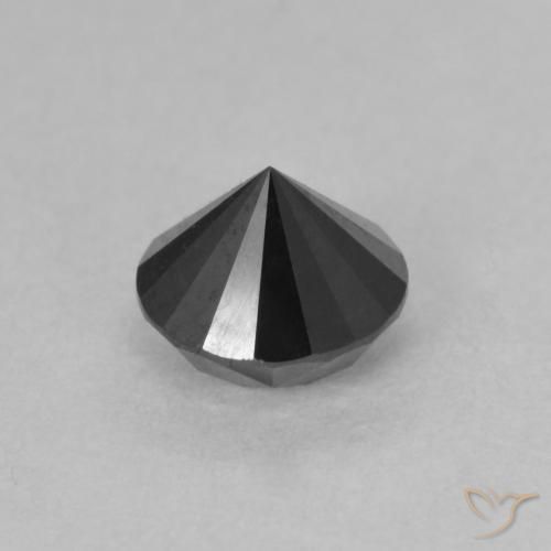 Diamante Preto Natural 0.85ct, Redondo, Opaco