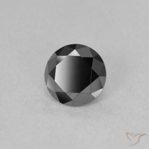 Diamante Preto Natural 0.55ct, Redondo, Opaco