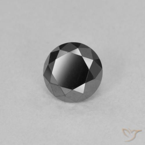 Diamante Preto Natural 0.52ct, Redondo, Opaco